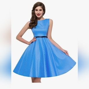 GRACE KARIN Boatneck Sleeveless Vintage Tea Dress.